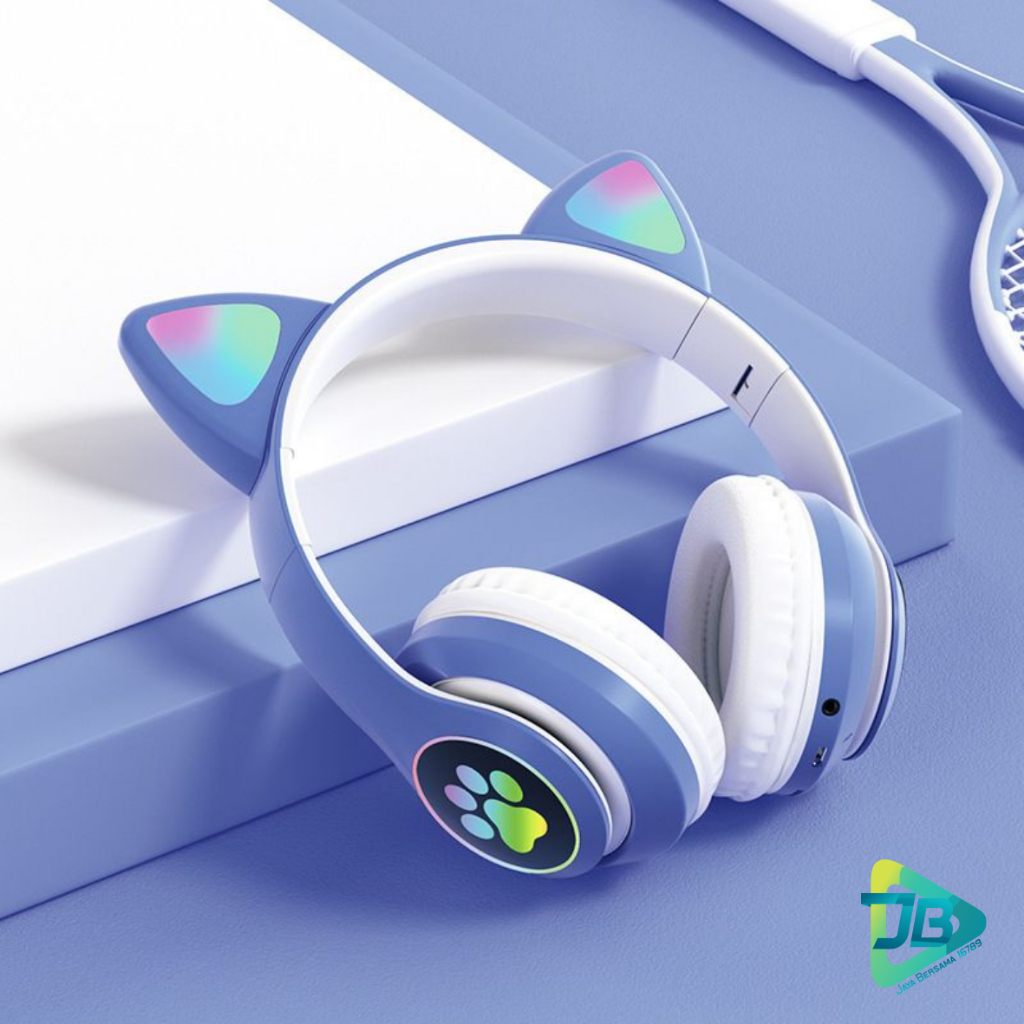 ￼HF BANDO HEADPHONE B39 STN28 KUCING KARAKTER LED COLOR HEADSET GAMING BLUETOOTH WIRELESS GAME HEADSET CAT EAR LED BANDO ANAK PEREMPUAN CEWEK WANITA HEADSET LED RGB HEADSET KOMPUTER HEADPHONE LAPTOP JB9021