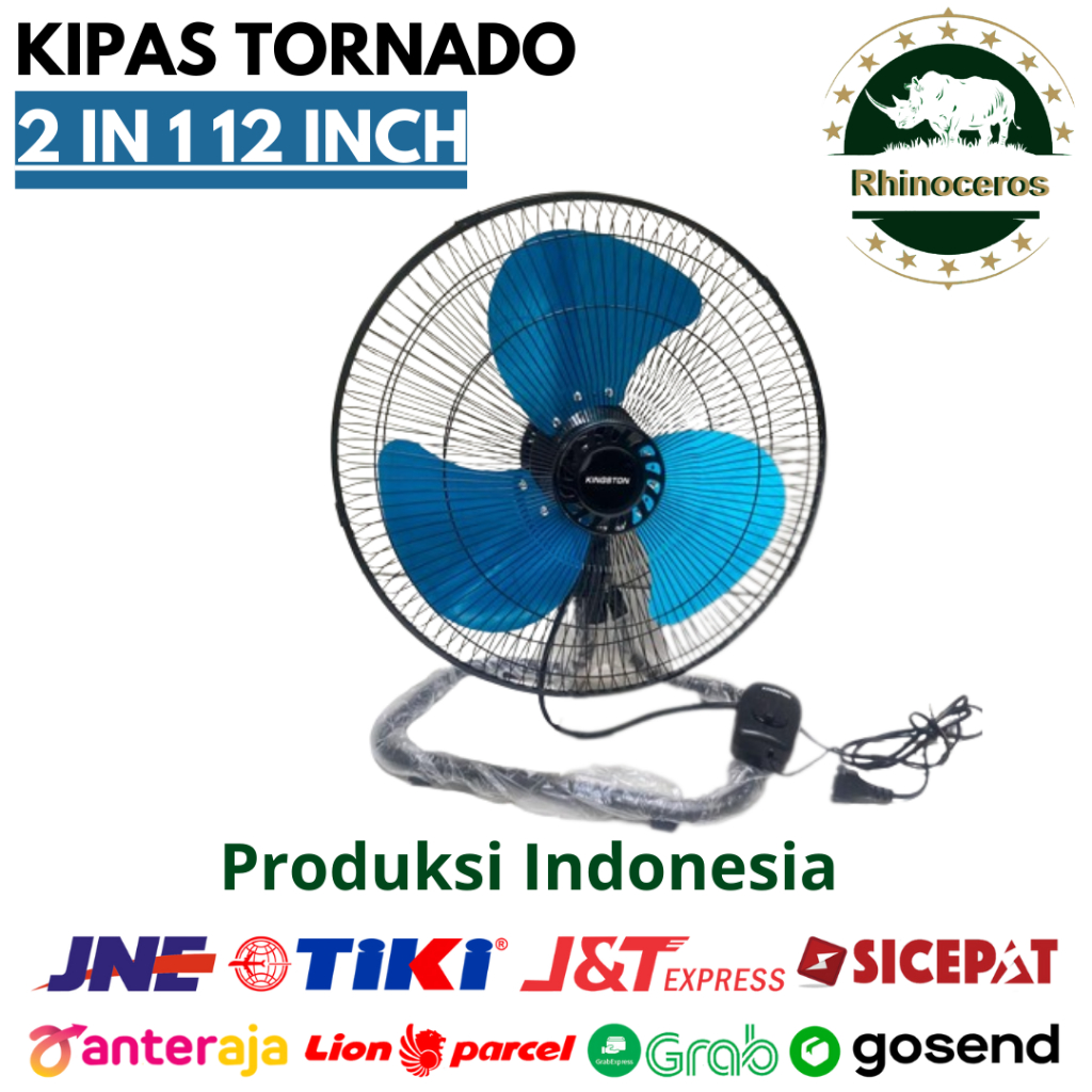 Kipas Angin Tornado Besi 2in1 16Inch Desk Fan Wall Fan Kipas Dinding