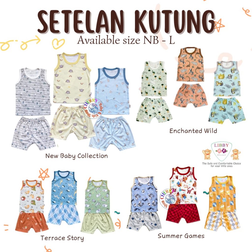 BANYAK MOTIF SALE 1 Setelan Setelan Kutung NB - XXL Pakaian Bayi Libby Velvet Aruchi CBKS