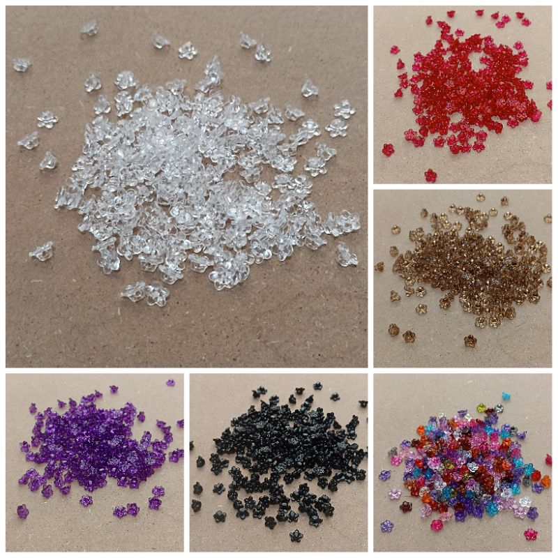 230pcs putik sakura bening mini/kecil uk 8mm