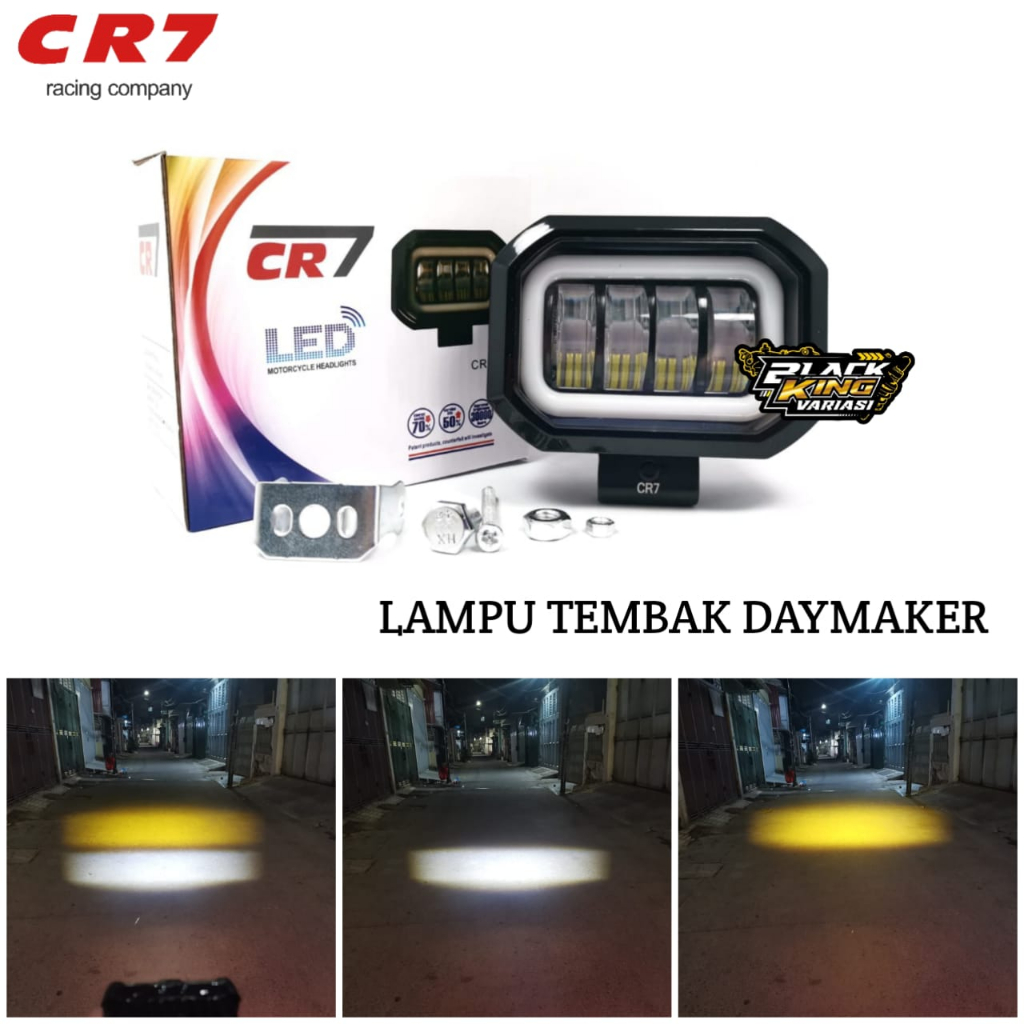 Lampu Tembak Sorot LED Daymaker 4 Lensa Lampu tembak 2 Warna Putih Kuning Lampu Tembak Daymaker 4 Mata