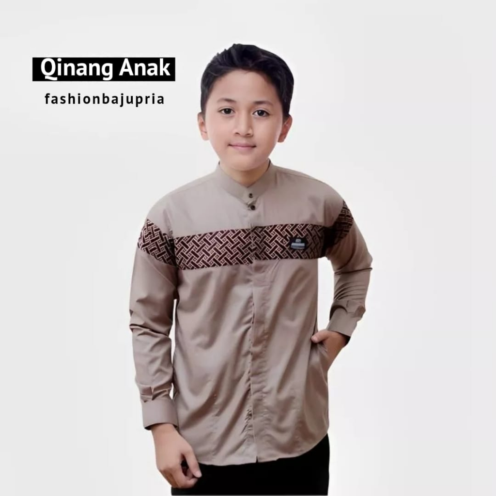 Baju Remaja Terbaru Lengan Panjang Kemeja Anak Tanggung SD /SMP Lengan Panjang Motif Polos Kombinasi