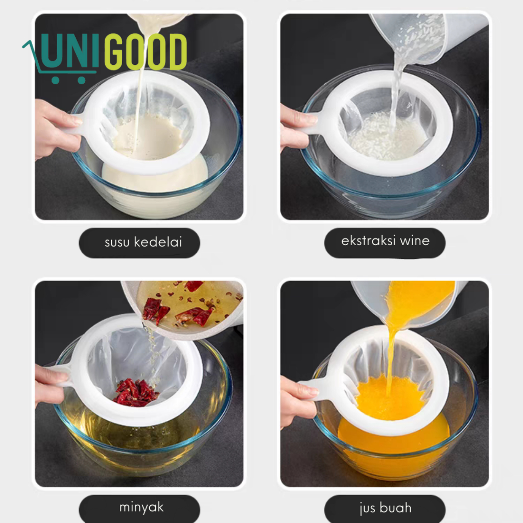 UNIGOOD - Ultra Fine 400 Mesh Nylon Filter Strainer Kain Saringan Susu Kedelai Kacang Almond Jus Kopi