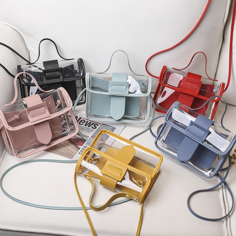 Tas Korea Lucu / Tas Selempang Mika Simple Transparant Polos Slingbag Wanita Remaja Cute Korean Style