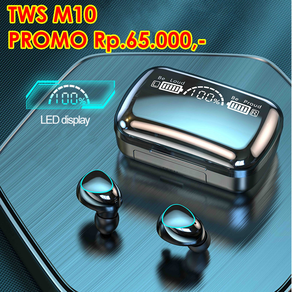 M10 TWS Bluetooth Gaming Earphone Wireless Handsfree Nirkabel