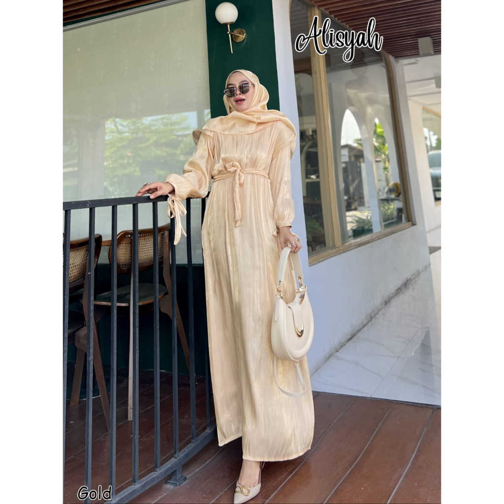 GAMIS PESTA KONDANGAN ALISYAH DRESS POLOS PESTA