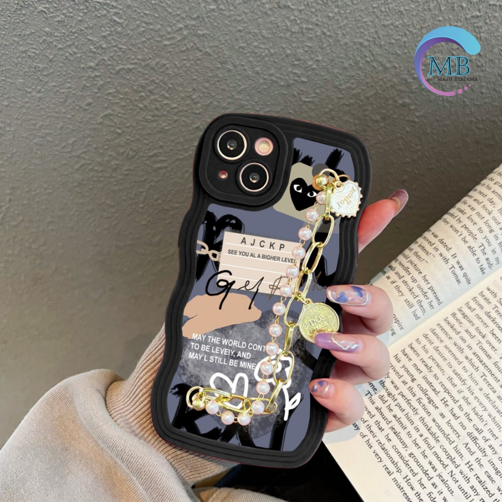 GC44 GC53 CASE CASING SOFTCASE SILIKON WAVY WAVE AESTETHIC RANTAI MUTIARA GRIP FOR XIAOMI REDMI NOTE 4 4X 5A 5A PRIME 5 5 7 7PRO MB8197