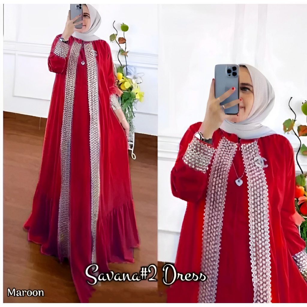 Gamis SAVANA/Dress/Fashion Muslim Wanita/Pakaian Muslim/Bahan Sruty Babydoll