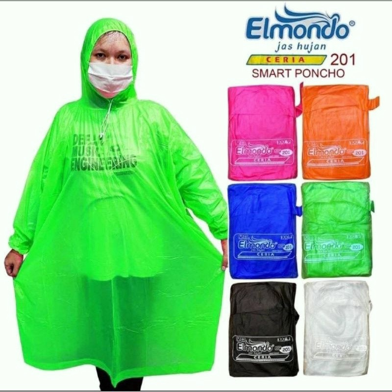 Jas Hujan Elmondo 201/Raincoat Poncho Elmondo Ceria 201/Mantel Mantol Ujan Ponco Lengan Model Kalong