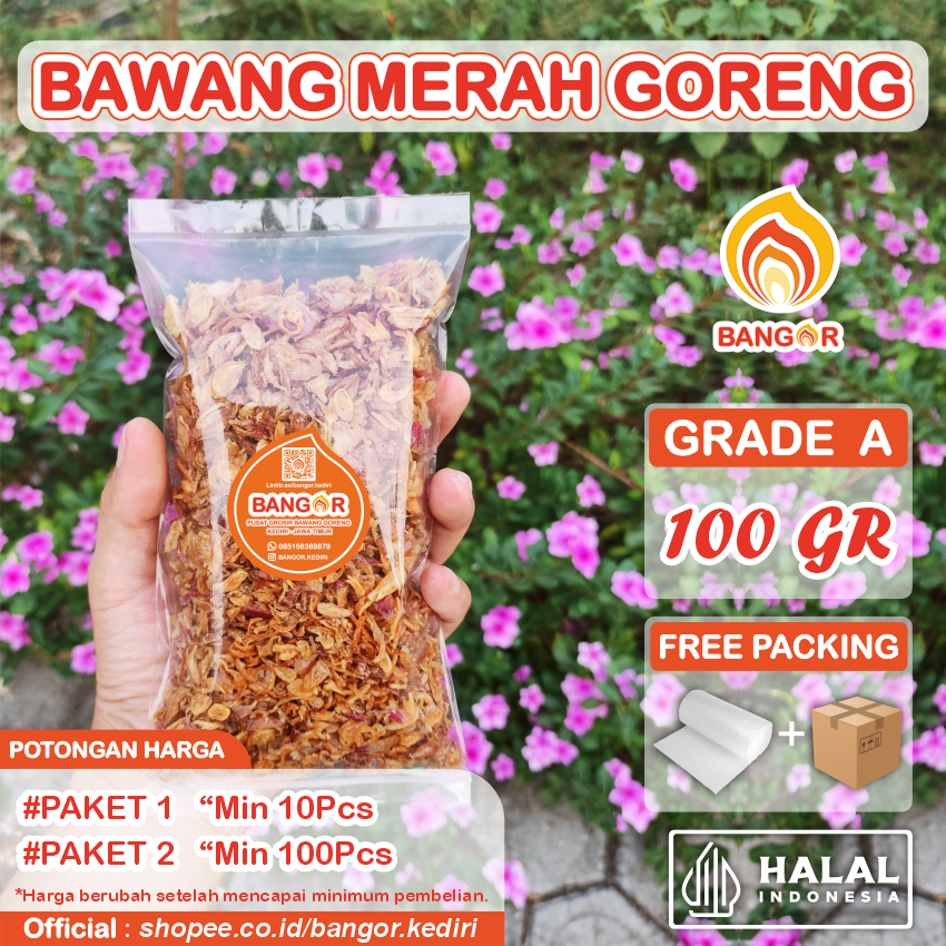 MERAH-A [ 100 gr ] Bawang Merah Goreng / Brambang Goreng, Grade A, Refill