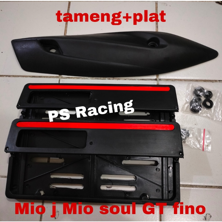 Cover Knalpot Yamaha Mio J - Mio GT - Mio Soul - Fino / Tutup Knalpot + PLAT LIST MERAH