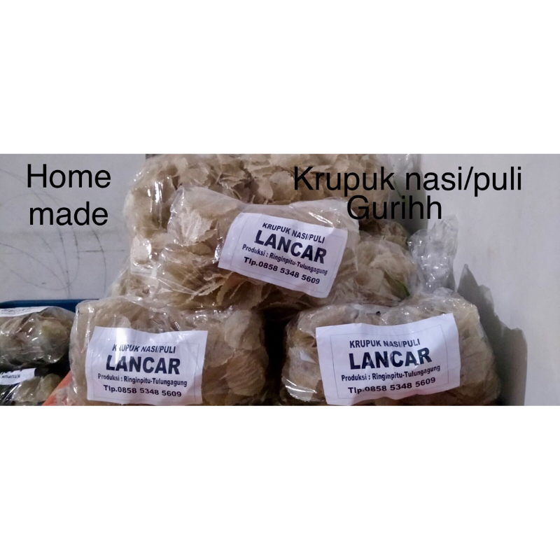 

krupuk nasi/puli /gendar 100% nasi baru [500gr] guri poll (mentah tinggal goreng)