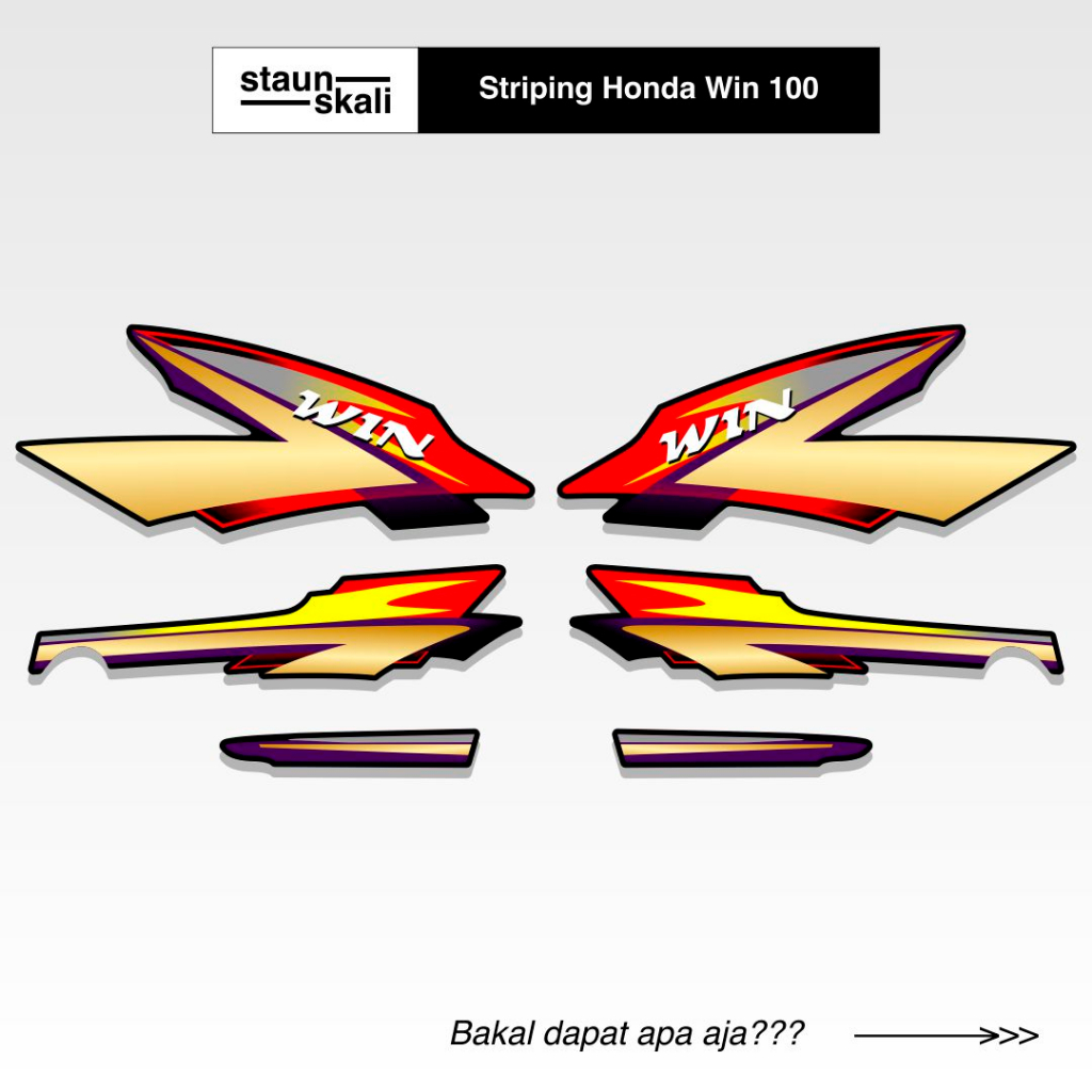 Striping Honda Win 100 Variasi (34) Original Ori Jepang Dinas Japan Custom TS Semi Trail Trill Desai