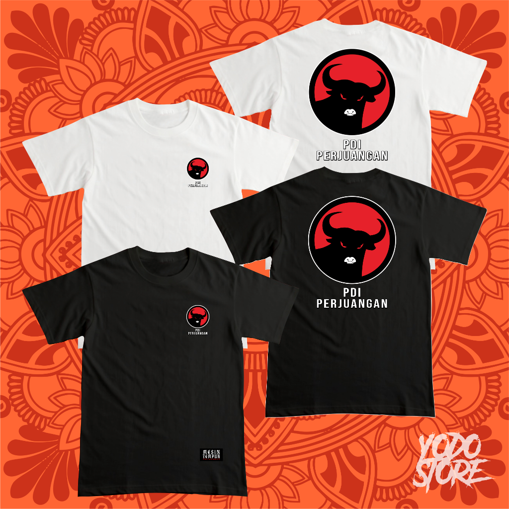 kaos pria distro baju tshirt PDI Perjuangan Original