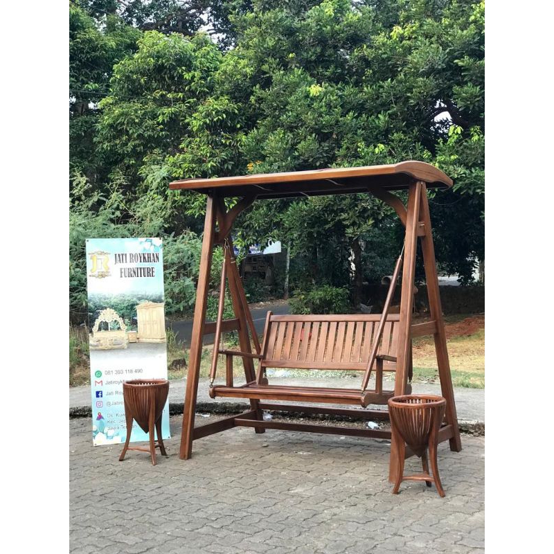 Ayunan Jati Jepara Kursi Taman Kursi Santai di teras rumah