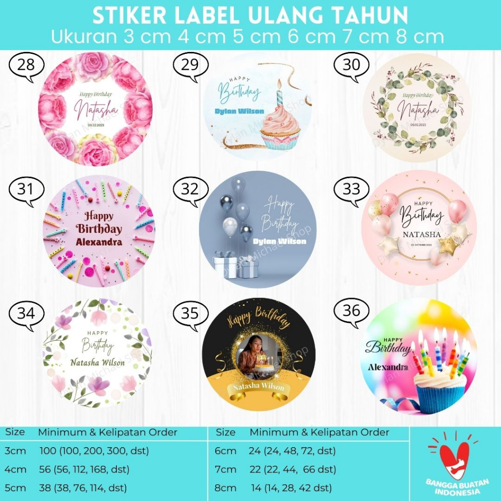 

Stiker Ulang Tahun Segala Usia Sticker Ulang Tahun Custom Birthday Sticker Label All Age Hampers Stoples Bento Goody Bag