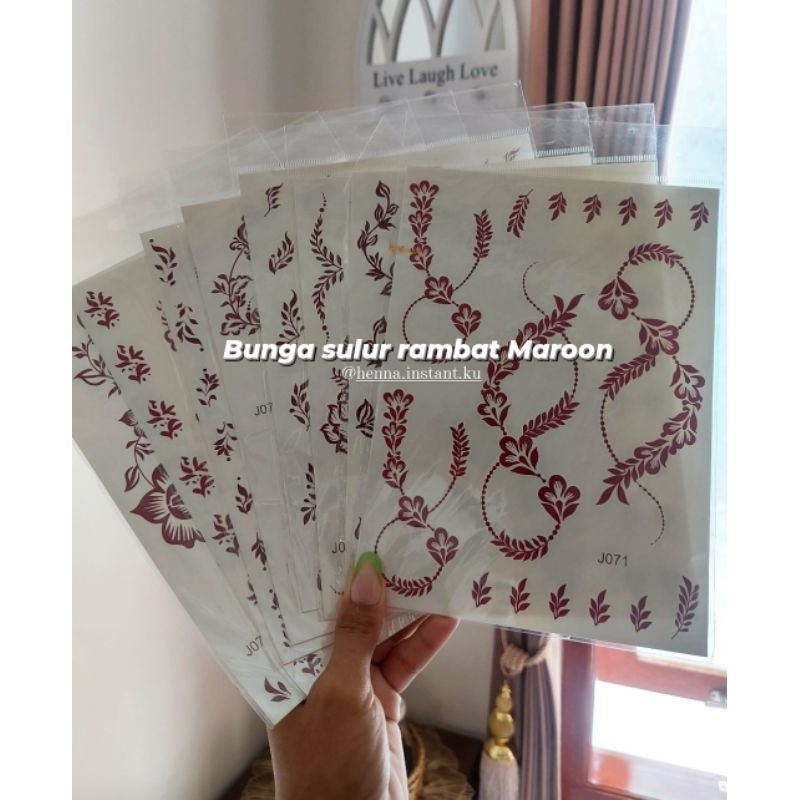 STICKER HENNA BUNGA RAMBAT / HENNA MAROON / HENNA INSTANT