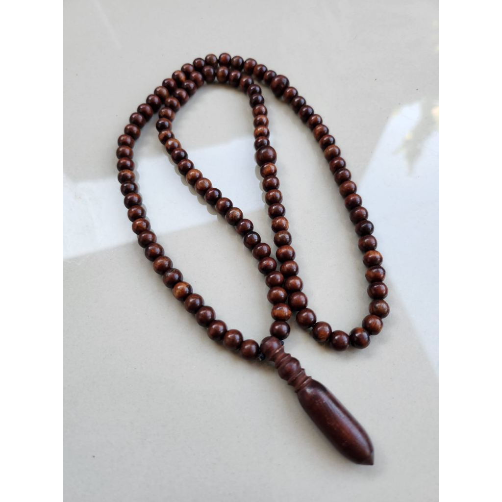 Kalung tasbih stigi 7mm kalung pria kayu stigi asli