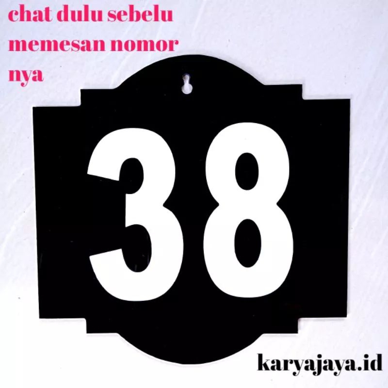 NOMOR RUMAH AKRILIK TIMBUL COSTEM 20cm x 20cm tebal 2mm