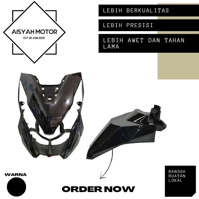 Cover Bodi Cover Dasi Tameng Spakbor Depan Honda Beat FI Esp Eco Warna Hitam Tahun 2017-2019