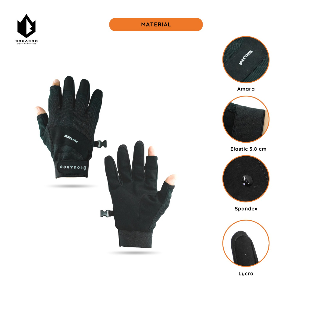 BISA COD SARUNG TANGAN BOGABOO ERUM - SARUNG TANGAN SEPEDA MOTOR TOUCHSCREEN  HP - GLOVES ANTISLIP