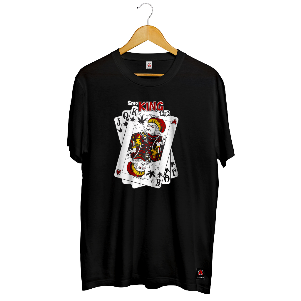 Infinide T-Shirt Original KARTU REMI (Smo KING High) Kaos Gunung Distro Adventure Outdoor Cotton Com