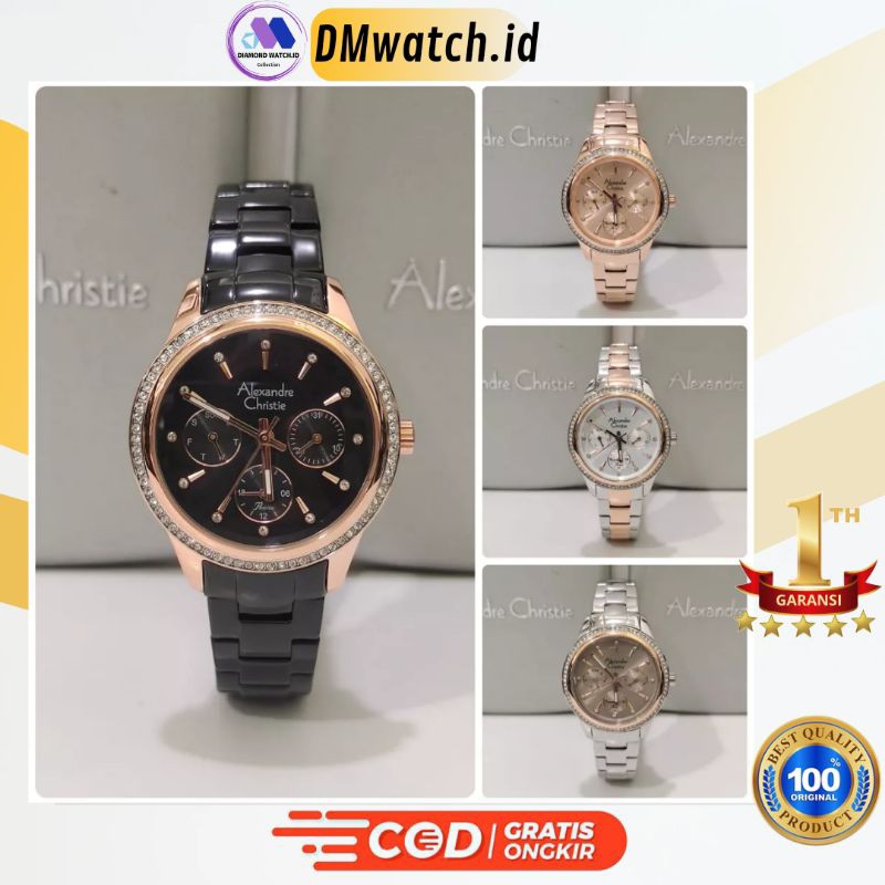 Jam Wanita Alexandre Christie AC2A62 AC 2A62 Multi Function Original Garansi Resmi Free Battery Cada