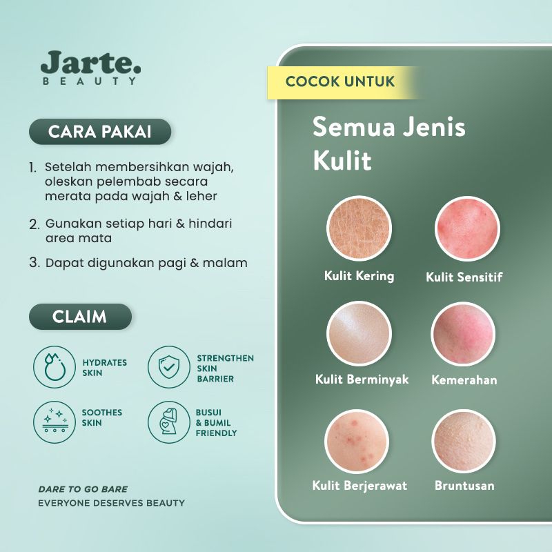 (GOSEND/COD) JARTE CICA CREAM MOISTURIZER 5X CERAMIDE 8X HYALURONIC ACID 50ML - Meredakan Jerawat Dan Kemerahan