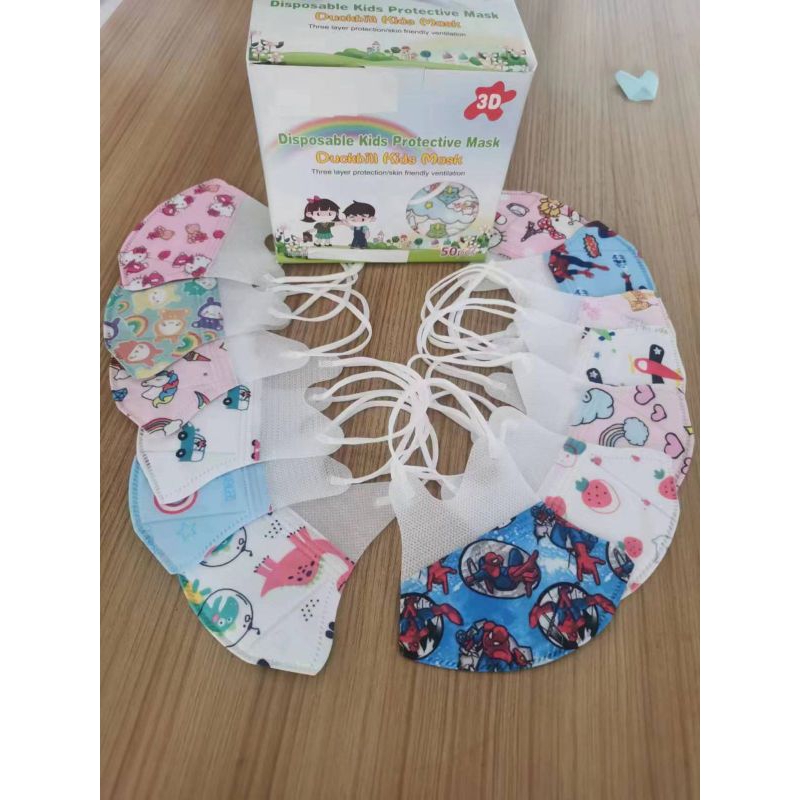 EADY STOK DUCKBILL ANAK RN XIONTIAN FACE MASK MURAH BAGUS SUDAH MIX MOTIF COWOK MIX MOTIF CEWEK DUCKBILL ANAK MOTIF 3 PLY ISI 50 LBR PER BOX