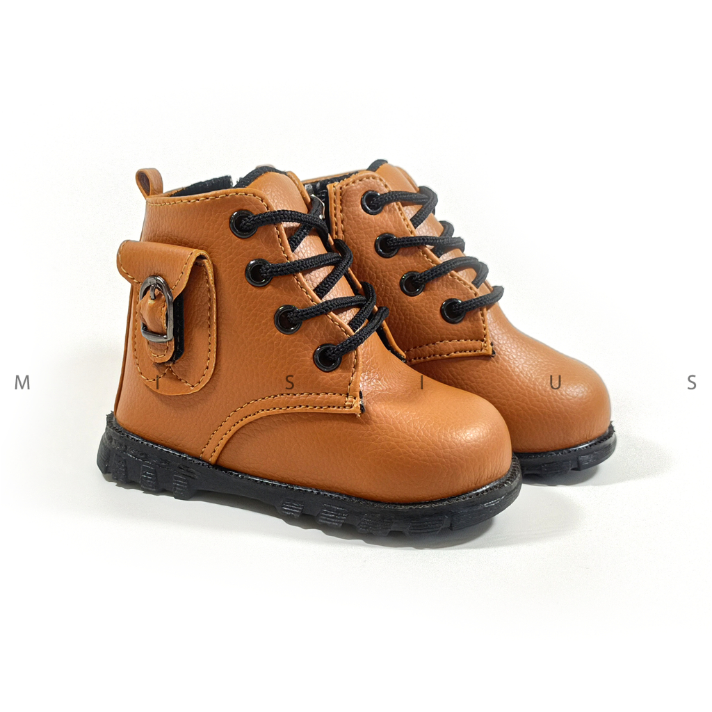 Misius POCKET Sepatu Boots Anak UNISEX Pengukat Tali Variasi Kantung Pocket