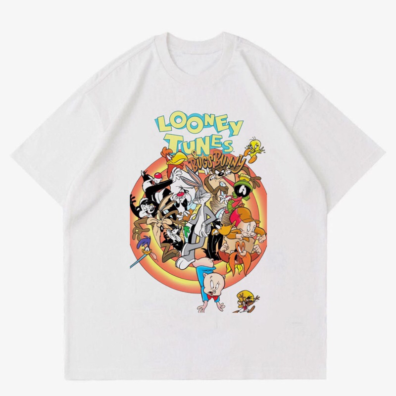KAOS BAJU LOONEY TUNES AND BUGS BUNNY | T-SHIRT CARTOON LOONEY TUNES AND BUGS BUNNY OVERSIZE | BAJU 