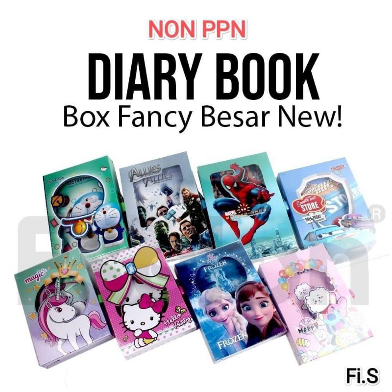 

diary book buku note fancy karakter