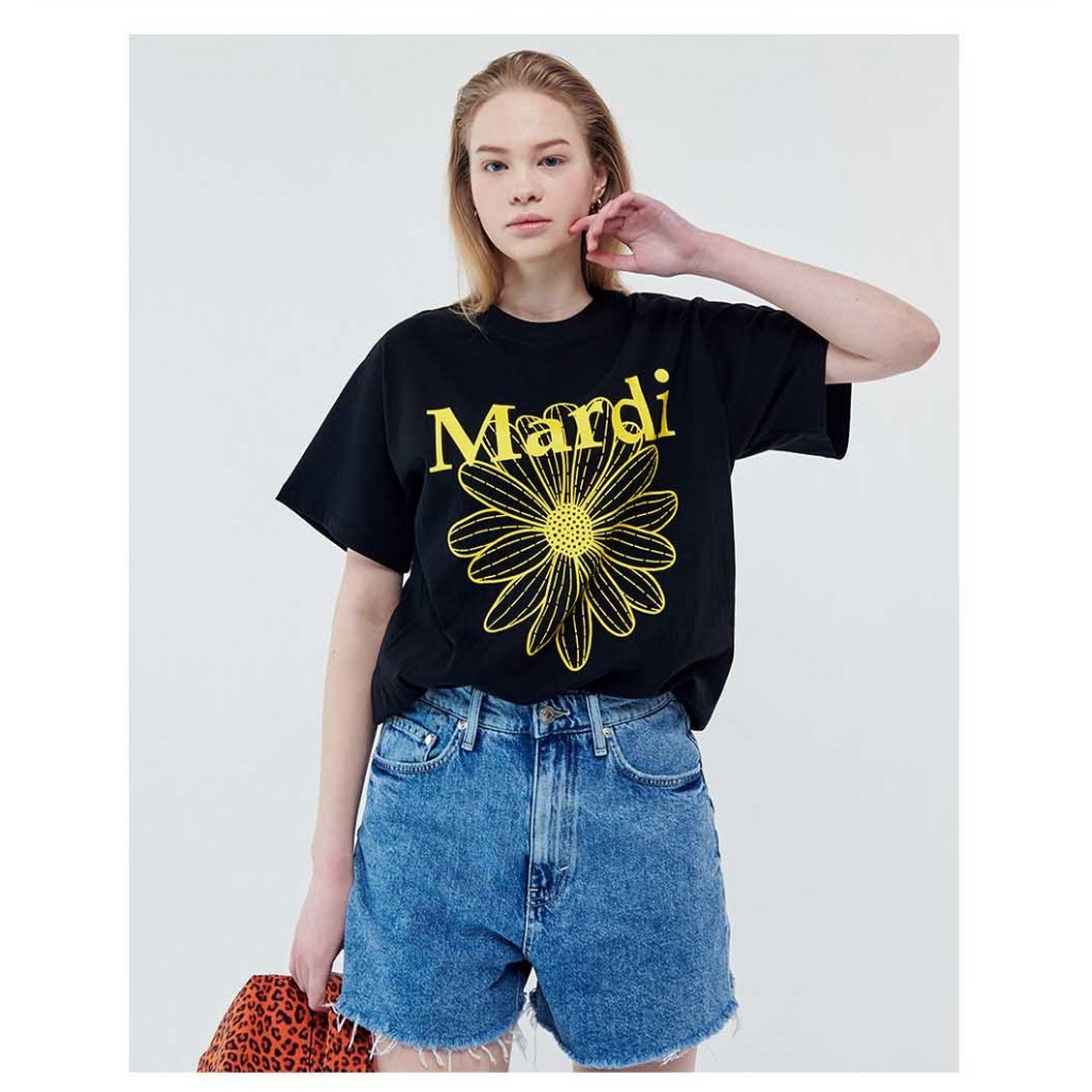 MARDI MERCREDI TSHIRT FLOWER MARDI (BLACK YELLOW)