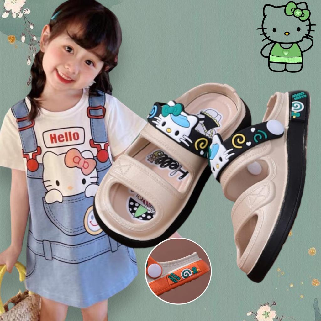 Sandal Anak Perempuan Baby Kids Model Tali Belakang Karakter Hello Kitty Lucu / Sendal Karet Jelly Anak Import Empuk Hys