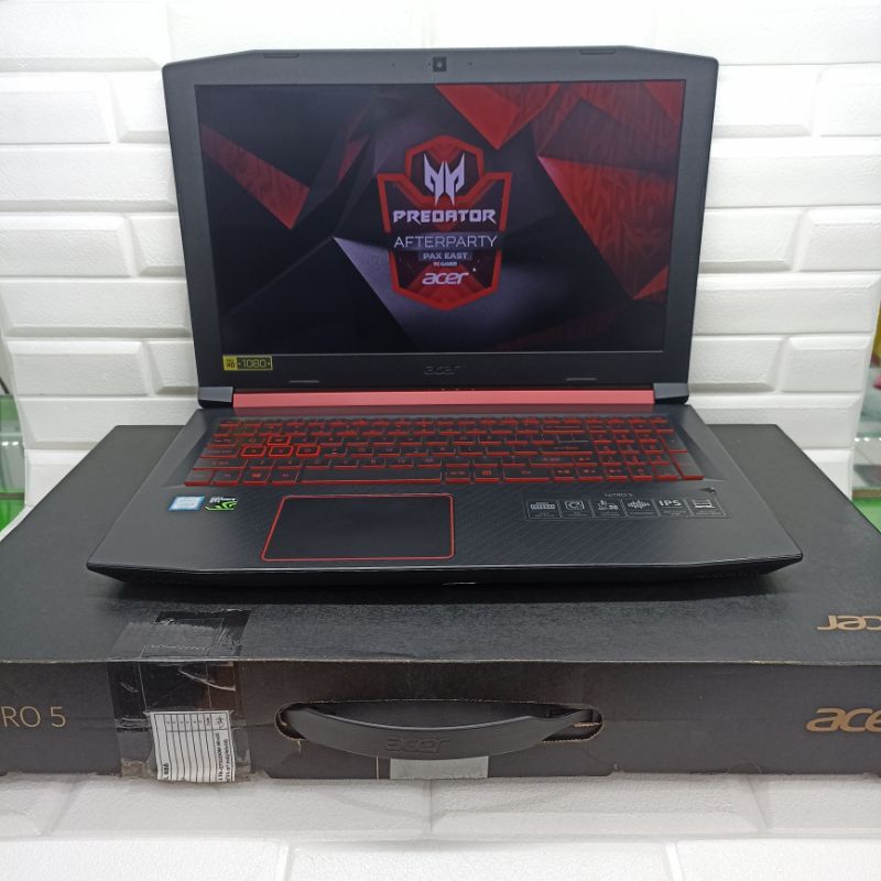 LAPTOP GAMING ACER NITRO 5 INTEL CORE I5-8300H 8GB SSD 128GB + HDD 1TB GTX1050