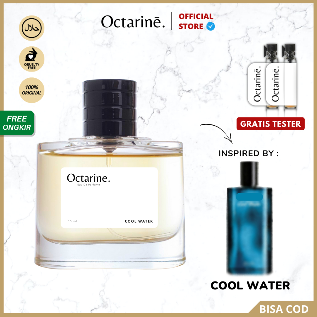 Octarine - Parfum Wanita Pria Tahan Lama Aroma Fresh Elegan Inspired By Cool Water | Parfume Perfume Farfum Minyak Wangi Cewek Cowok Murah Original