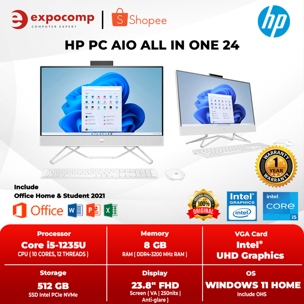 Hewlett-Packard HP PC AIO ALL IN ONE 24-cb1015d CORE i5-1235U