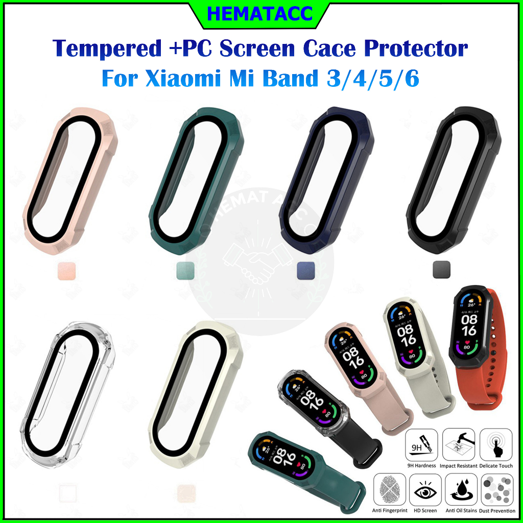 Tempered Screen Hard Case Mi Band 6 5 4 Armour Xiaomi Mi Band Hematacc