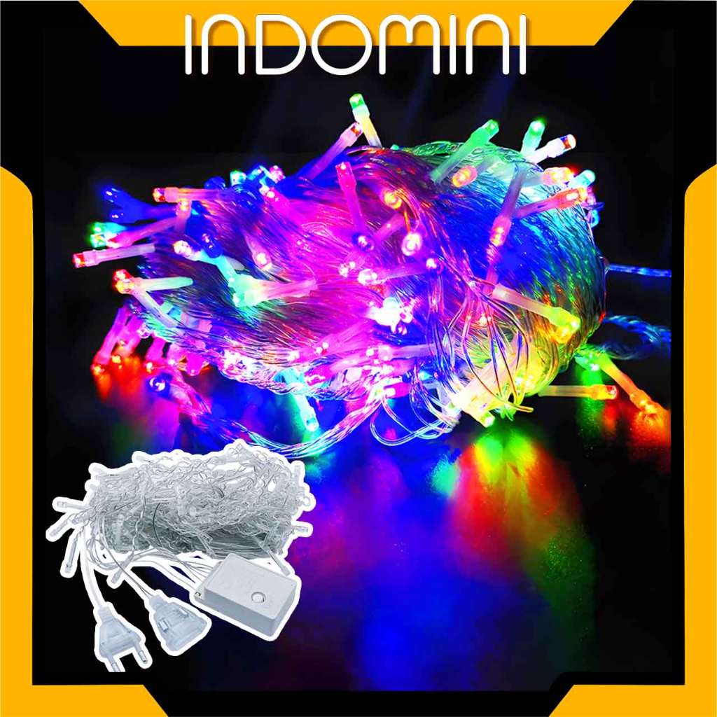 INDOMINI 4.85 Meter Lampu Natal Tirai LED Curtain Light | Tumblr Tirai Lampu Hias Warna Warmwhite dll E023