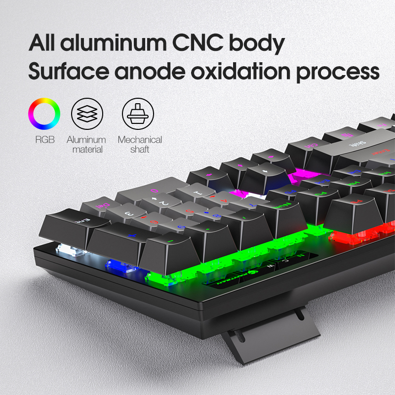 【COD】Viqoo LD-401 RGB Real Mechanical Gaming Single Keyboard Wired 7 Color RGB LED Light Keyboard - G29