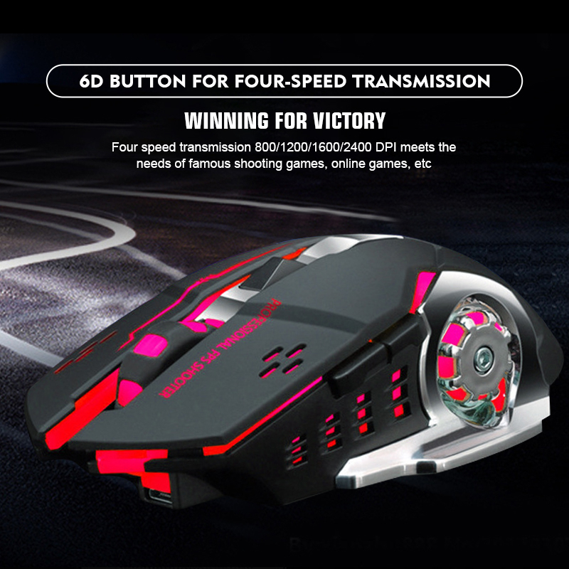 【COD】Viqoo Mouse Game MG01 Wireless Mouse 7 Color RGB Light Esport Mouse - T2