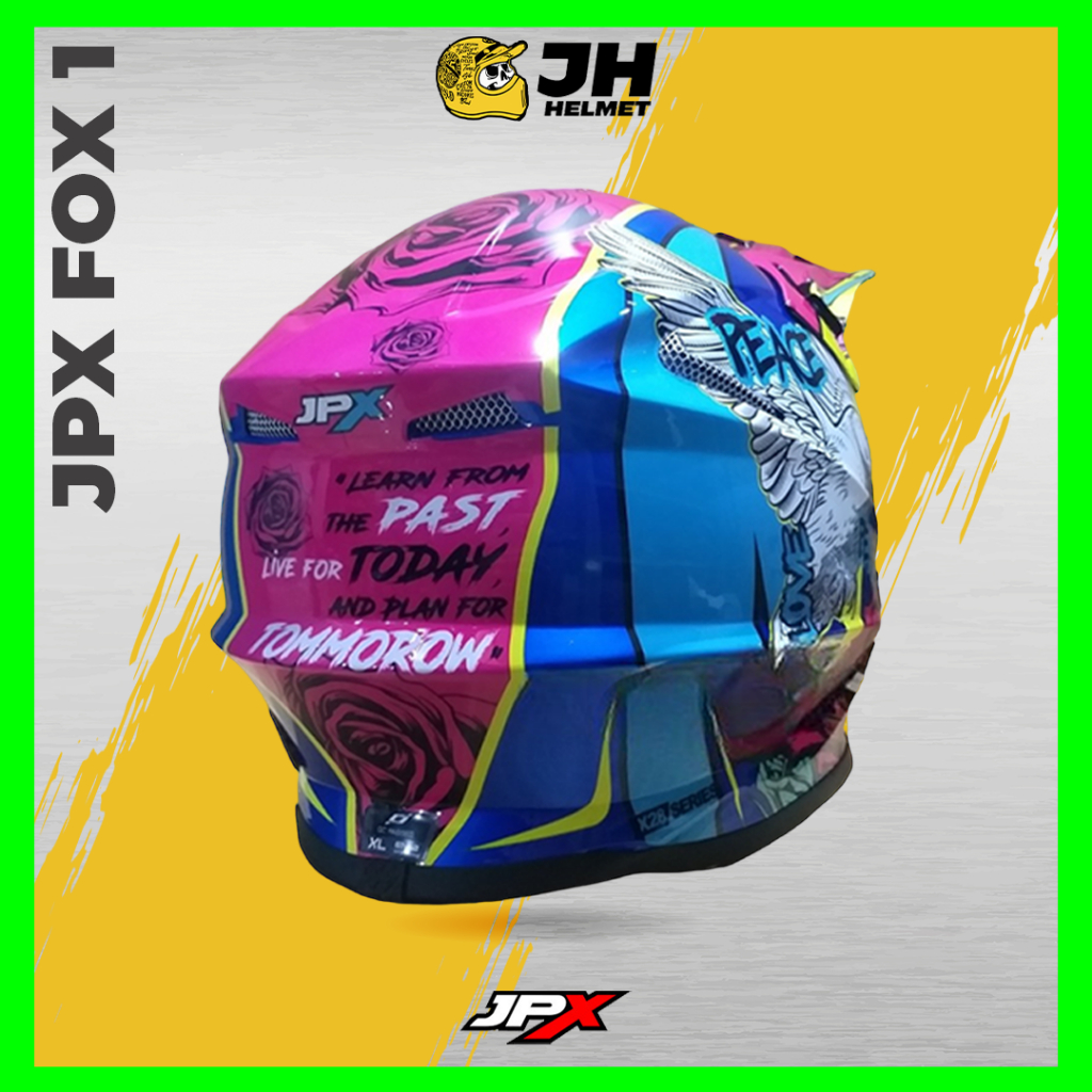 Helm JPX Cross Fox1 X28 Rose Pepsi Blue Doff | Fox 1 Trail | Helm Full Face | JUAL HELM