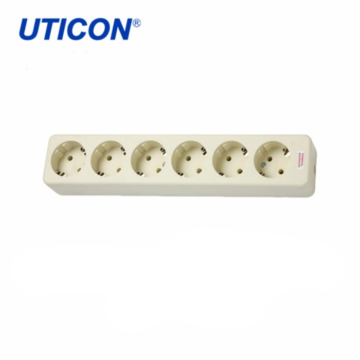 UTICON STOP KONTAK ARDE / TERMINAL KUNINGAN/ COLOKAN LISTRIK - 6 Lubang