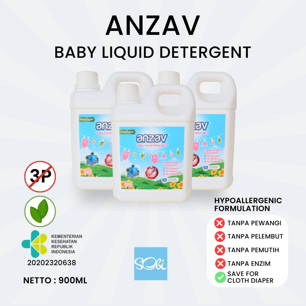 PERA105 ANZAV BABY DETERGENT 500GR SABUN CUCI BAJU BAYI