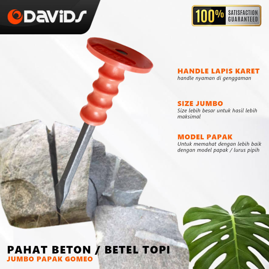 Pahat Beton Betel Baja Topi Panjang Jumbo Papak 10 Inch