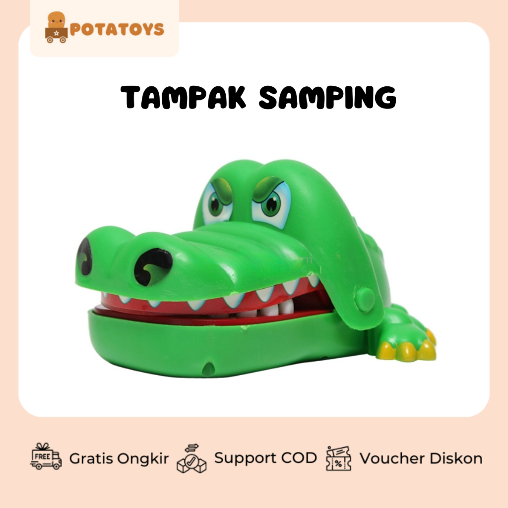 [ Potatoys ] CROCODILE DENTIST Buaya Gigit Packing Dus / Mainan Buaya Gigit / Mainan Prank / Mainan Family Games / Mainan Buaya Prank