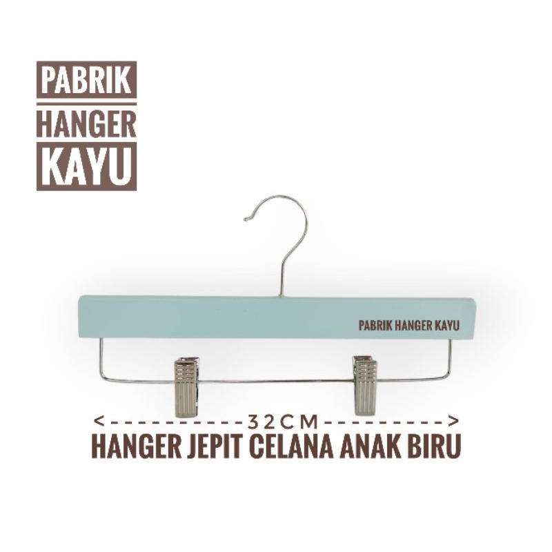 HANGER JEPIT CELANA ANAK 32CM BIRU