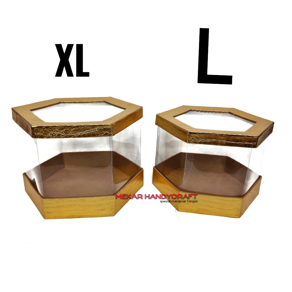 Kotak Seserahan Hexagonal Mika Tinggi Satuan