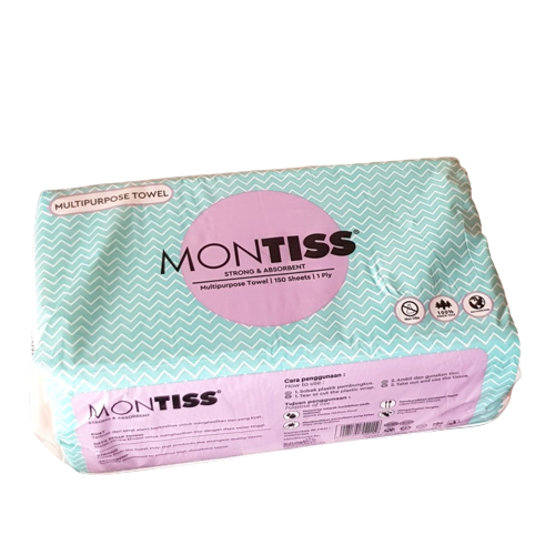 Tisu Montiss 150s / Hand Towel Tissue 150 Sheets 1 Ply Lembut Halus