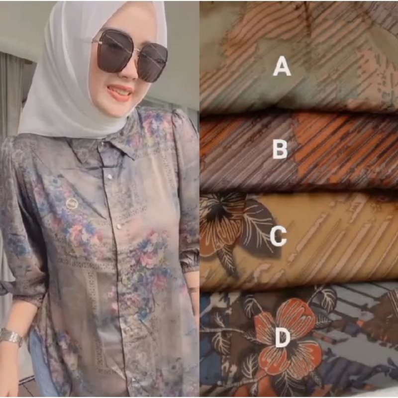 kemeja silk wanita darliah